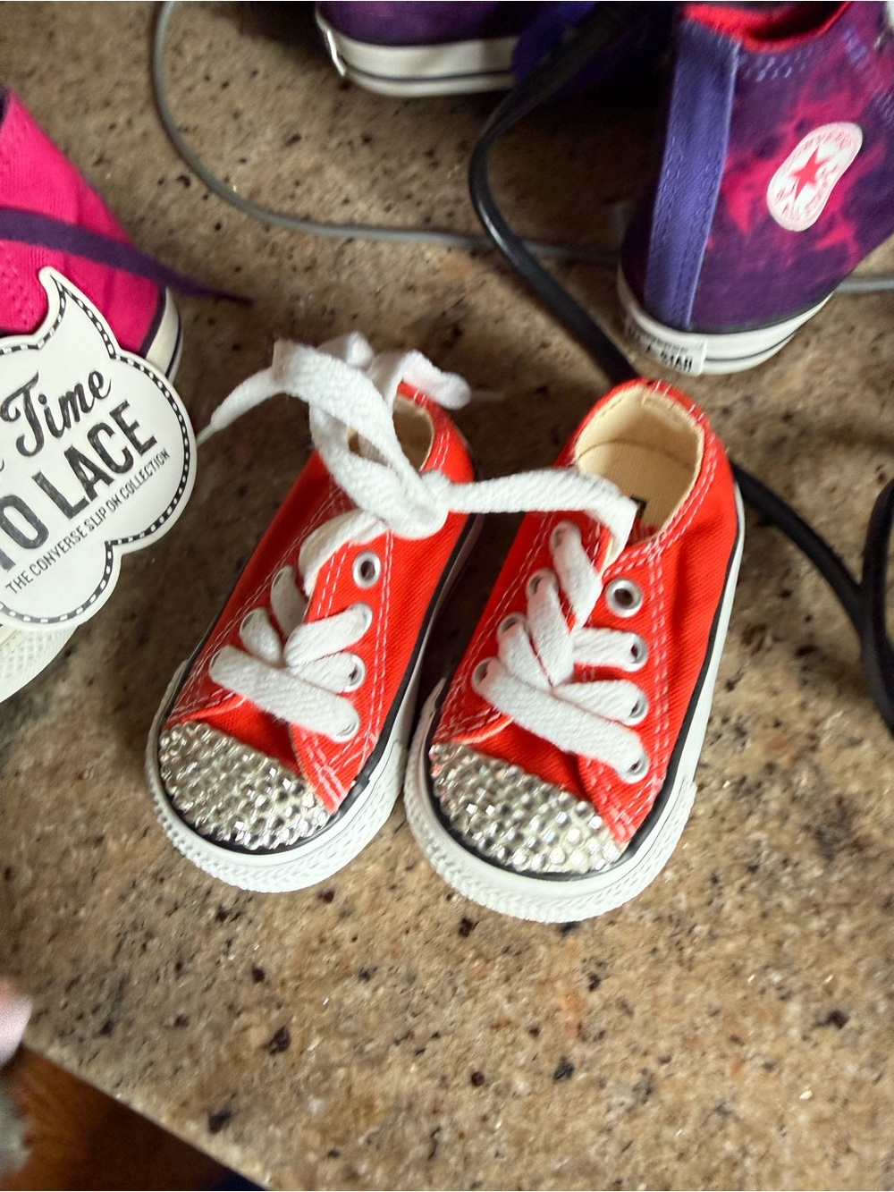 Infant Bedazzled Converse Lace-Up Sneakers - Picture 2 of 2